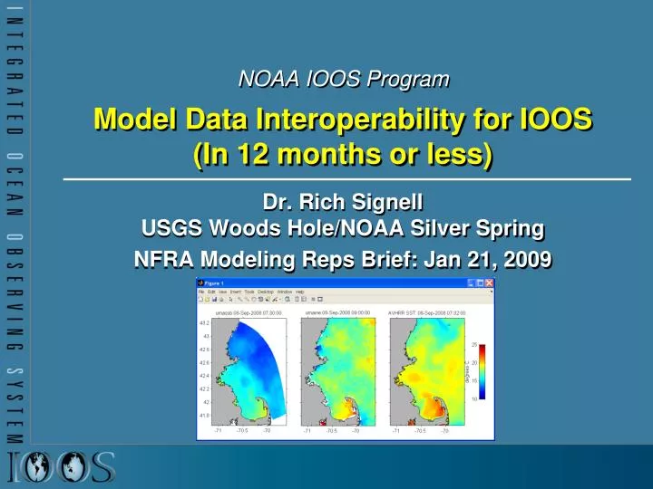 noaa ioos program model data interoperability for ioos in 12 months or less