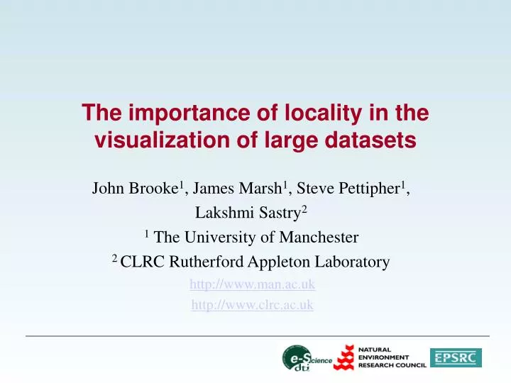 the importance of locality in the visualization of large datasets