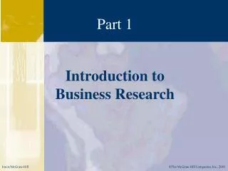 Introduction to Business Research