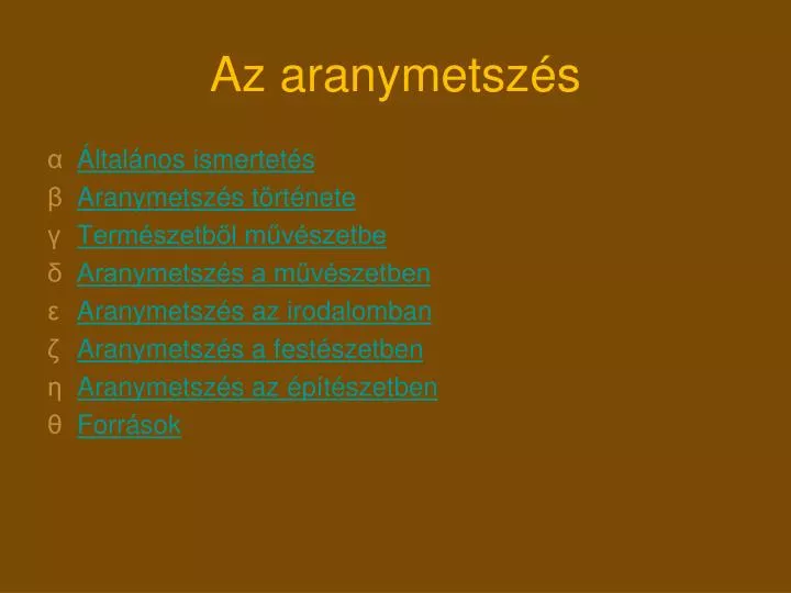 az aranymetsz s