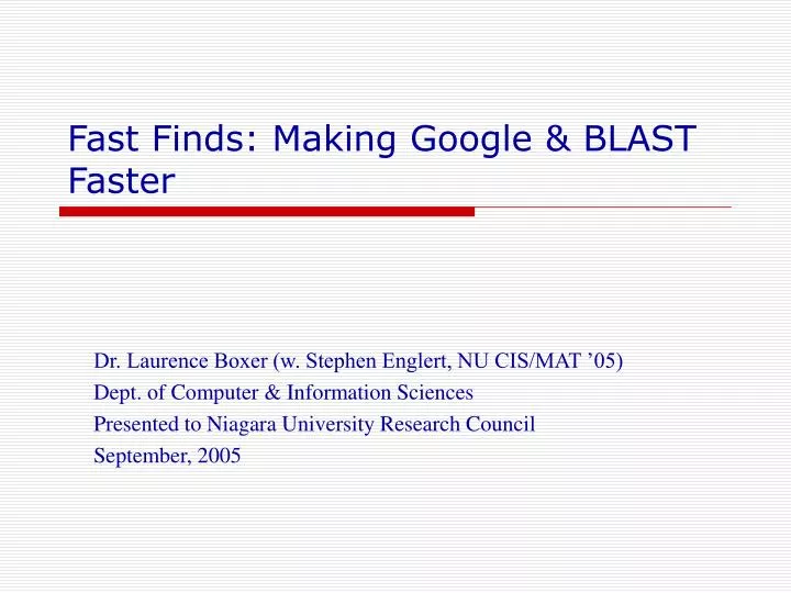fast finds making google blast faster