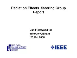 Radiation Effects Steering Group Report