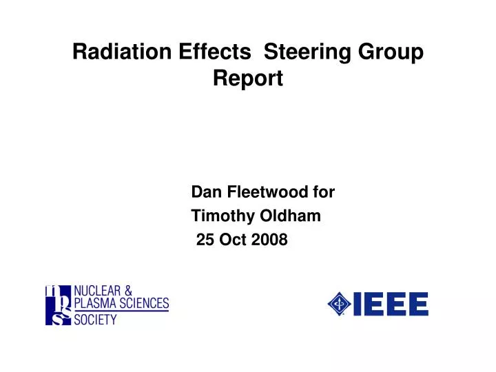 radiation effects steering group report