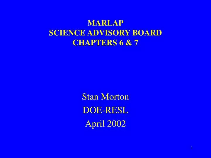 marlap science advisory board chapters 6 7