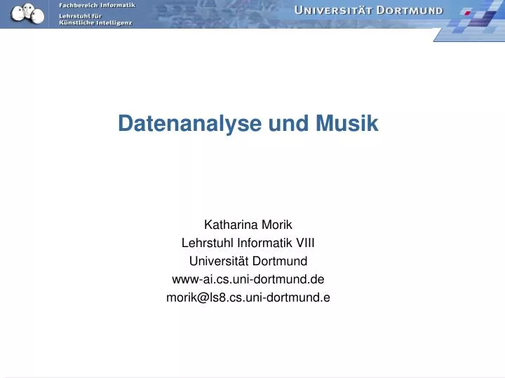 datenanalyse und musik