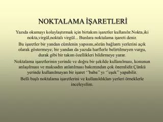 noktalama aretler