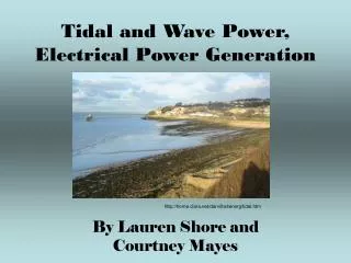 Tidal and Wave Power, Electrical Power Generation