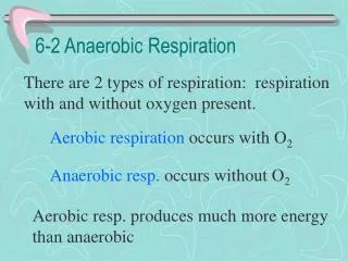 6-2 Anaerobic Respiration