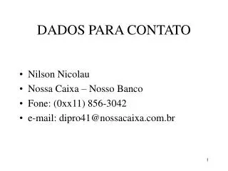 dados para contato