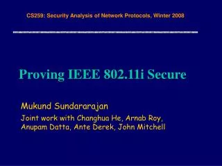 Proving IEEE 802.11i Secure