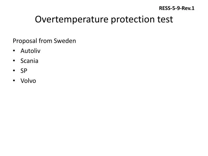 ress 5 9 rev 1 overtemperature protection test