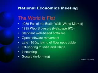 National Economics Meeting