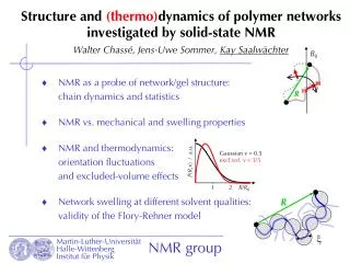 NMR as a probe of network/gel structure: chain dynamics and statistics