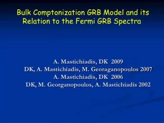Bulk Comptonization GRB Model and its Relation to the Fermi GRB Spectra