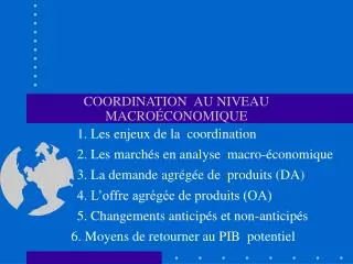 coordination au niveau macro conomique
