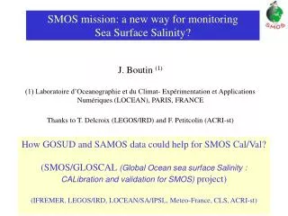 SMOS mission: a new way for monitoring Sea Surface Salinity?