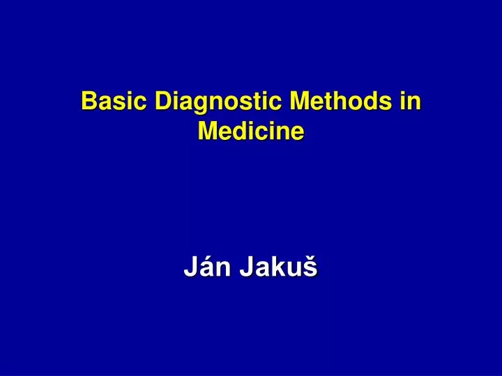 basic diagnostic methods in medicine