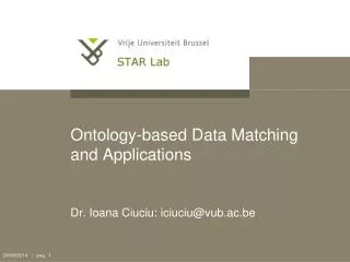 Ontology-based Data Matching and Applications