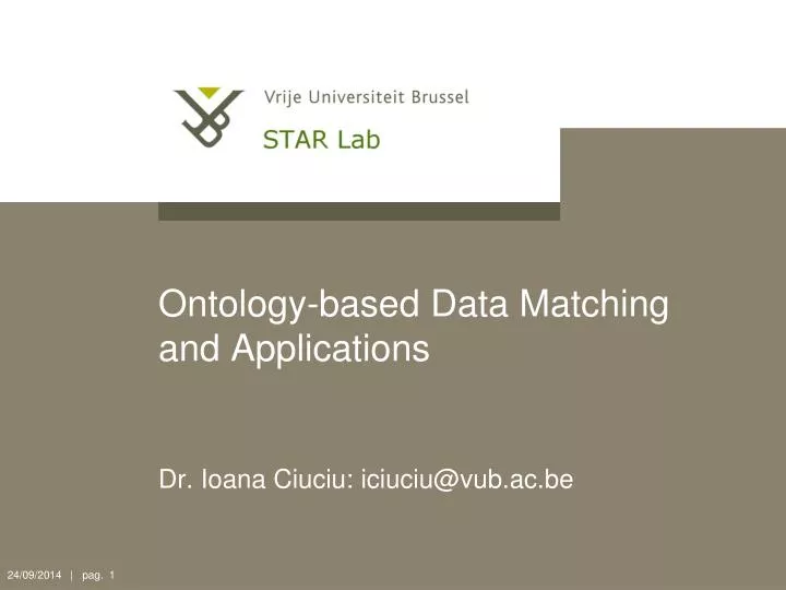 ontology based data matching and applications