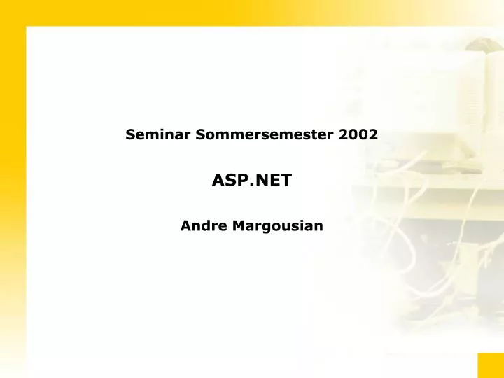 seminar sommersemester 2002 asp net