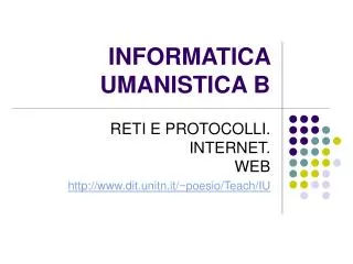 informatica umanistica b
