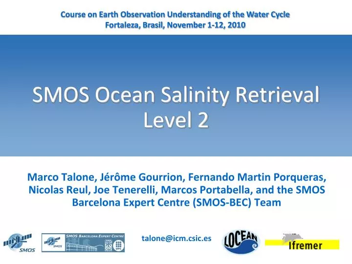 smos ocean salinity retrieval level 2