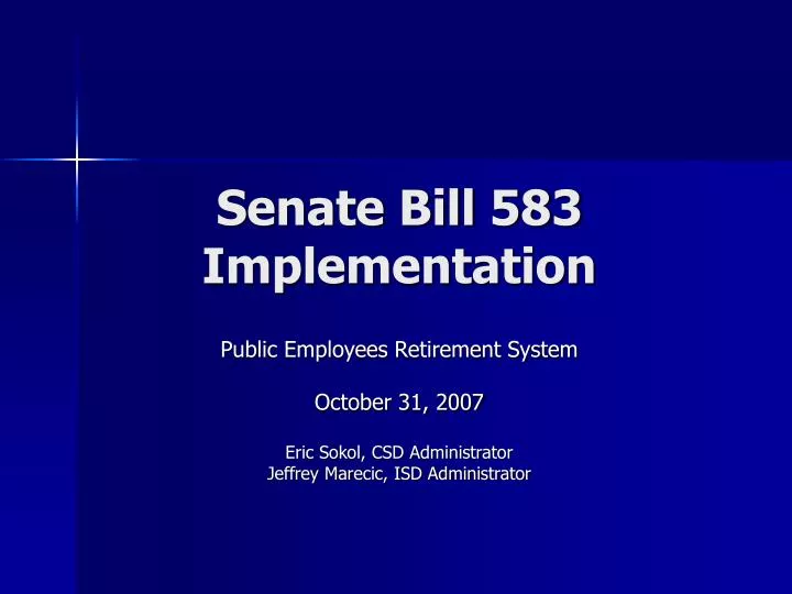 senate bill 583 implementation