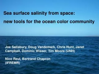 Sea surface salinity from space: new tools for the ocean color community