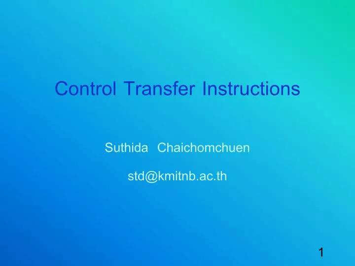 control transfer instructions