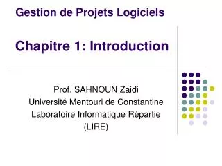 gestion de projets logiciels chapitre 1 introduction
