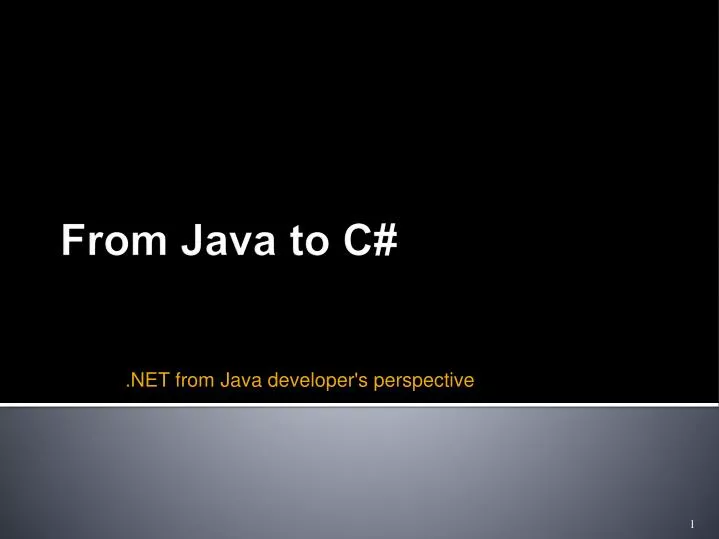net from java developer s perspective