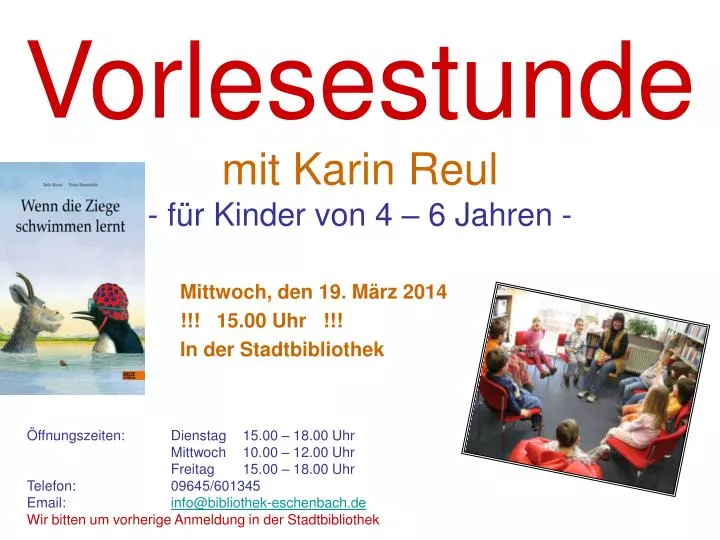 vorlesestunde mit karin reul f r kinder von 4 6 jahren