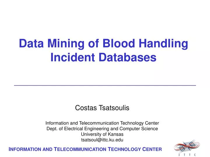 data mining of blood handling incident databases