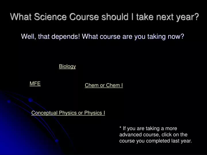 what science course should i take next year