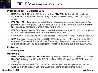FIELDS: 02 November 2012 (1 of 2)