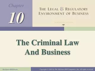 The Criminal Law And Business