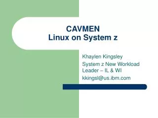 CAVMEN Linux on System z
