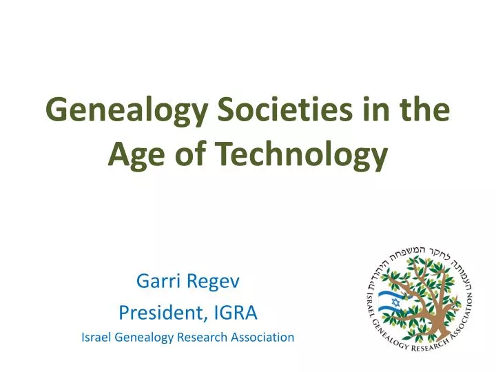 genealogy societies in the age of technology