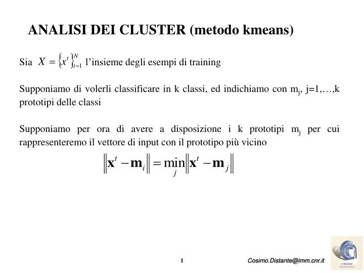 analisi dei cluster metodo kmeans
