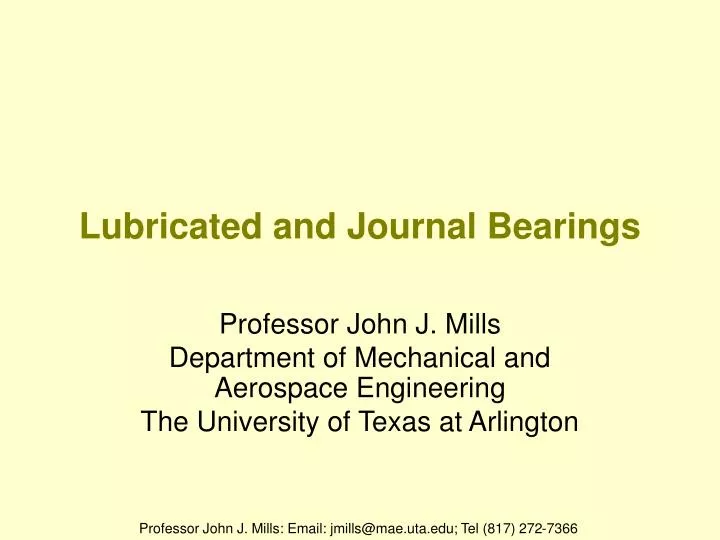 lubricated and journal bearings