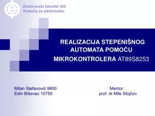 realizacija stepeni nog automata pomo u mikrokontrolera at89s8253