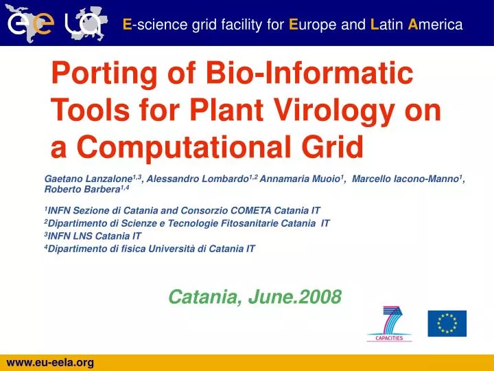 porting of bio informatic tools for plant virology on a computational grid