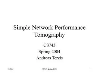 Simple Network Performance Tomography
