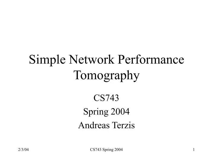 simple network performance tomography