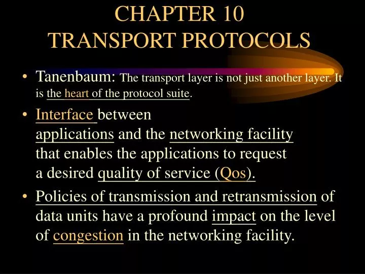 chapter 10 transport protocols