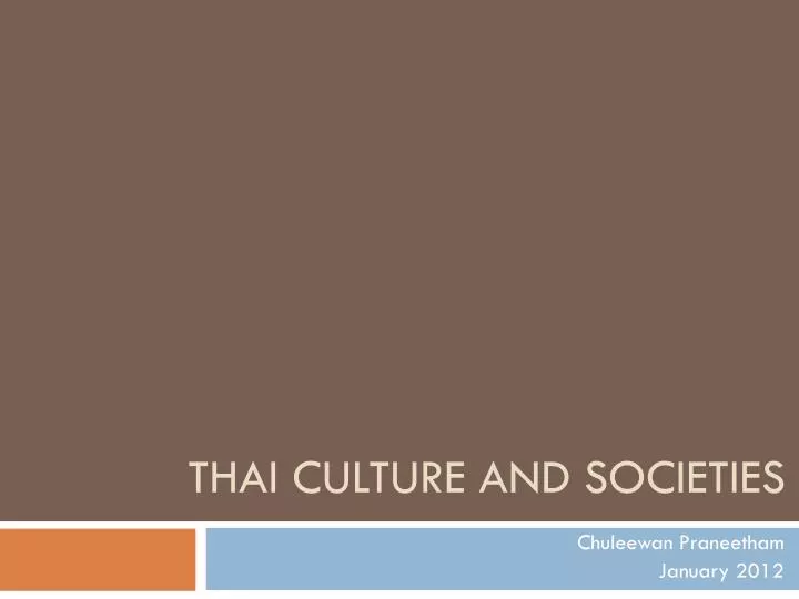 thai culture and societies