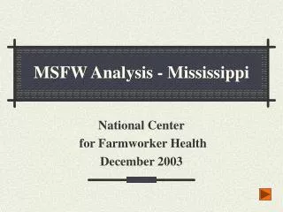 MSFW Analysis - Mississippi