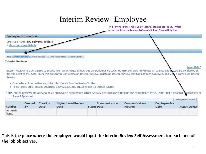interim review employee