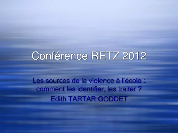 conf rence retz 2012