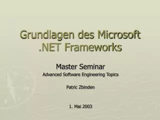 grundlagen des microsoft net frameworks